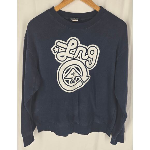 LRG MEN’S BLUE PULLOVER CREWNECK SWEATSHIRT – SIZE MEDIUM – STREETWEAR GRAPHIC - Picture 2 of 8